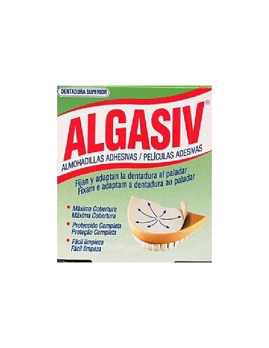 ALGASIV ALMOHADILLAS ADHESIVAS DENTADURA SUPERIOR 18 UNIDADES