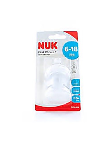 Nuk First Choice Tetina Silicona Anticólico Orificio L 6-18 Meses 2  Unidades
