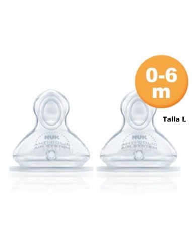 Nuk Tetina de Silicona Orificio M 0-6m Pack 2 Tetinas First Choice+