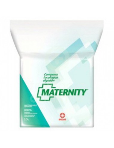 COMPRESAS TOCOLOGICAS MATERNITY ALGODON 20 U