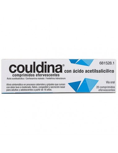 COULDINA CON ACIDO ACETILSALICILICO 500 MG/2 MG/7,5 MG 20 COMPRIMIDOS EFERVESCENTES