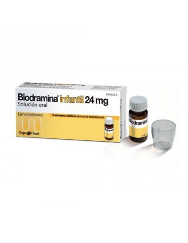 BIODRAMINA INFANTIL 24 MG SOLUCION ORAL 5 MONODOSIS 6 ML