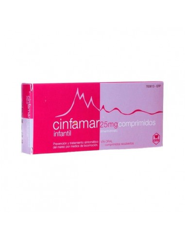 CINFAMAR INFANTIL 25 mg 4 COMPRIMIDOS RECUBIERTOS