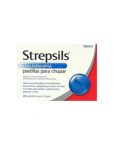 STREPSILS LIDOCAINA 24 PASTILLAS PARA CHUPAR