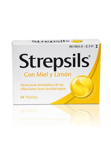 STREPSILS 24 PASTILLAS PARA CHUPAR (SABOR MIEL Y LIMON)