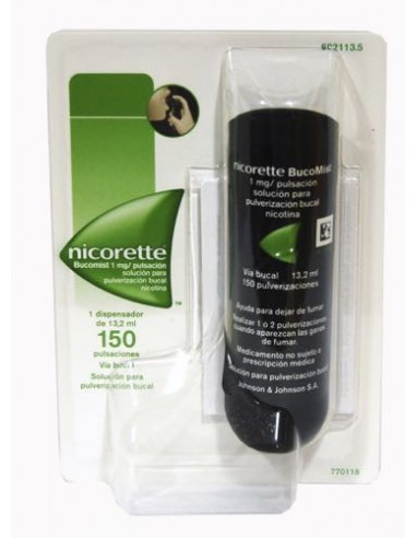 NICORETTE BUCOMIST 1 MG/PULVERIZACION 1 AEROSOL BUCAL 150 DOSIS