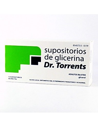 SUPOSITORIOS GLICERINA DR TORRENTS ADULTOS 12 SUPOSITORIOS (BLISTER)