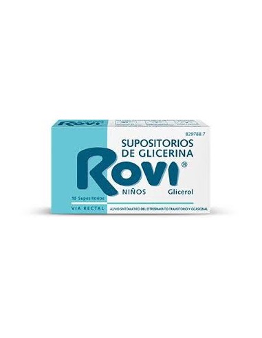 SUPOSITORIOS GLICERINA ROVI INFANTIL 1.44 G 15 SUPOSITORIOS