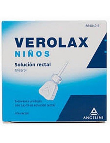 VEROLAX NIÑOS 1,8 ml SOLUCION RECTAL 6 ENEMAS 2,5 ml