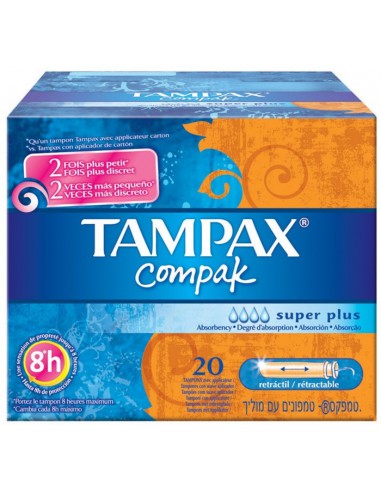 TAMPAX COMPAK TAMPON 100%ALGODON 24 UNIDADES SUPER PLUS