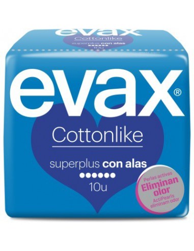 COMPRESAS HIGIENICAS FEMENINAS EVAX COTTONLIKE SUPERPLUS 10 COMPRESAS