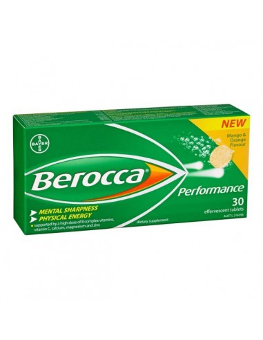 BEROCCA PERFORMANCE MANGO 30 COMPRIMIDOS EFERVESCENTES