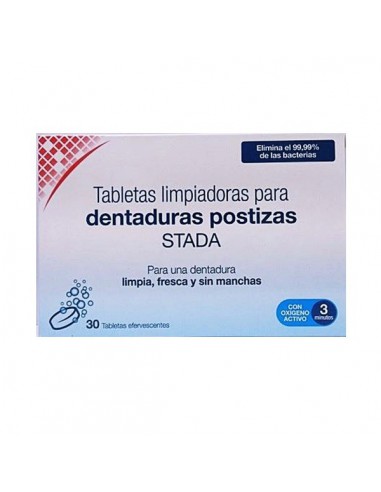 TABLETAS LIMPIADORAS PARA DENTADURAS POSTIZAS 30 TAB EFERVESCENTES STADA