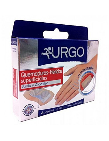 URGO QUEMADURAS HERIDAS SUPERFICIALES 6 APOSITOS FORMATO PEQUEÑO