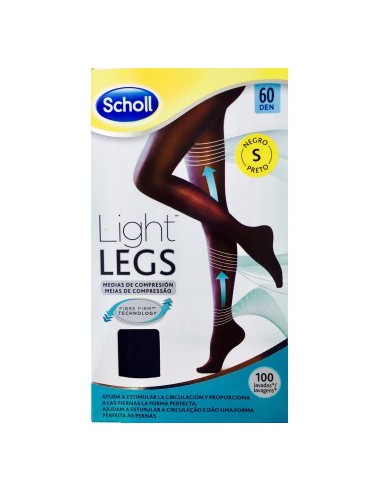 MEDIAS E.T. CINTURA COMPRESION LIGERA 60 DEN SCHOLL LIGHT LEGS TALLA S COLOR NEGRO