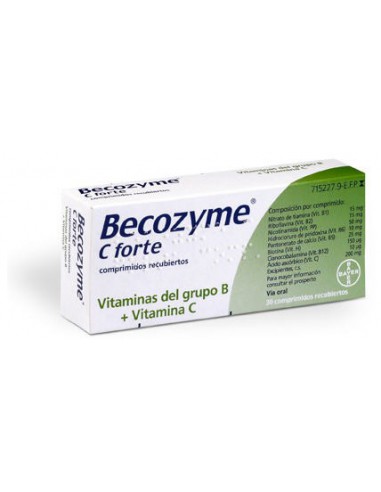 BECOZYME C FORTE 30 COMPRIMIDOS RECUBIERTOS