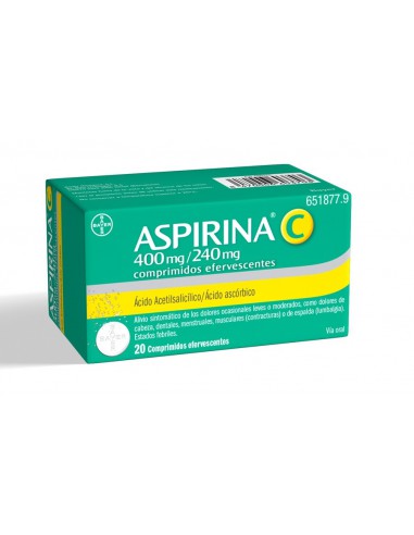 ASPIRINA C 400 MG/240 MG 20 COMPRIMIDOS EFERVESCENTES