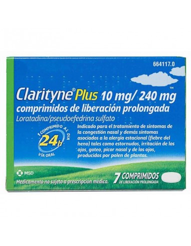 CLARITYNE PLUS 10 mg/240 mg 7 COMPRIMIDOS LIBERACION PROLONGADA