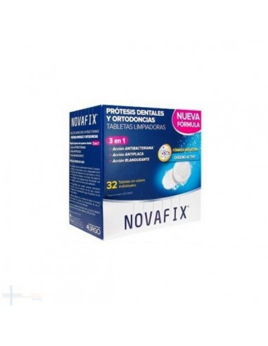 NOVAFIX TABLETAS ANTIBACTERIANAS 3 EN 1 LIMPIEZA PROTESIS DENTAL 30 TABLETAS