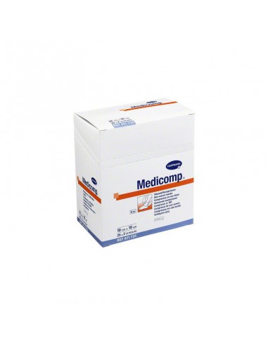 MEDICOMP COMPRESAS NON WOVEN APOSITO ESTERIL 10 X 10 CM 25 SOBRES