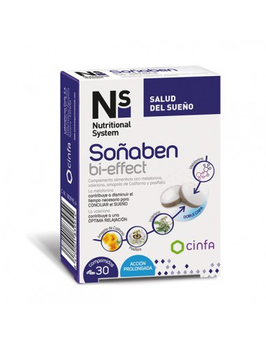 NS SOÑABEN BI-EFFECT 1,85 MG MELATONINA 30 COMPRIMIDOS