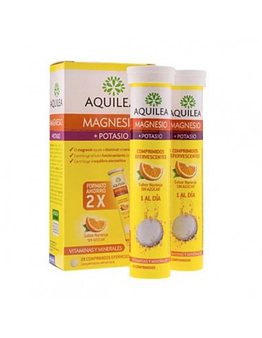 AQUILEA MAGNESIO+ POTASIO 28 COMPRIMIDOS EFERVESCENTES SABOR NARANJA