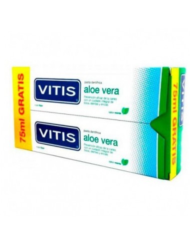 VITIS ALOE VERA PASTA DENTIFRICA 2 ENVASES 150 ML SABOR MENTA