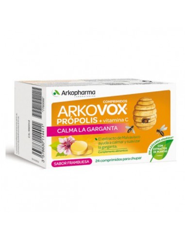 ARKOVOX PROPOLIS + VITAMINA C COMP MASTICABLES 24 COMPRIMIDOS SABOR FRAMBUESA