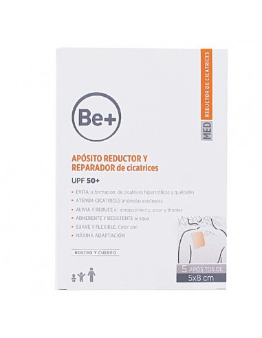 BE+ APOSITO REDUCTOR Y REPARADOR DE CICATRICES 5 U 5 X 8 CM