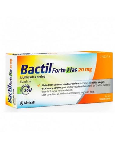 BACTIL FORTE FLAS 20 MG 10 LIOFILIZADOS ORALES