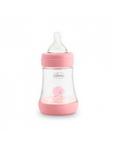 BIBERON PLASTICO T SILICONA CHICCO PERFECT5 ROSA 0M+ FLUJO LENTO 150 ML