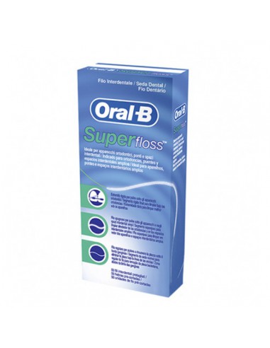 ORAL-B SUPERFLOSS SEDA DENTAL MENTA 50 U