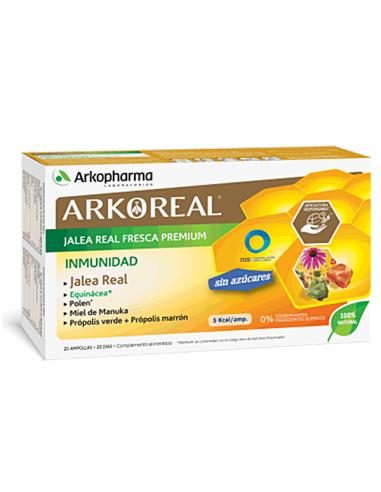 ARKOREAL JALEA REAL INMUNIDAD SIN AZUCARES 20 AMPOLLAS 15 ml