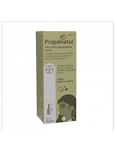 PROPALNATUR TOS Y DOLOR DE GARGANTA 1 SPRAY 20 ml SABOR LIMON Y MENTA