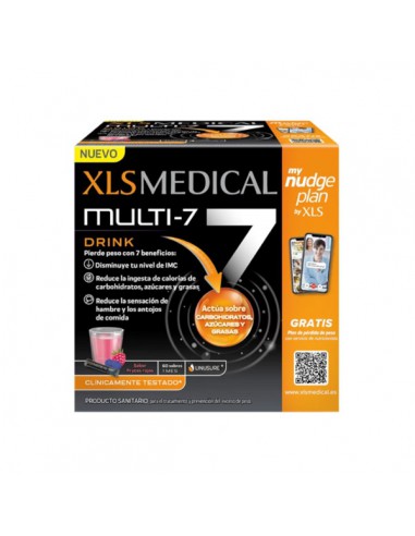 XLS MEDICAL MULTI 7 DRINK 60 SOBRES SABOR FRUTOS ROJOS