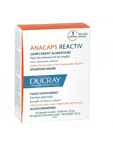 ANACAPS REACTIV CABELLO Y UÑAS DUCRAY 3 ENVASES 30 CAPSULAS