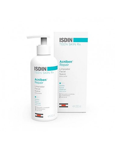 ACNIBEN REPAIR LIMPIADOR FACIAL SUAVE EMULSION ISDIN TEEN SKIN RX 1 ENVASE 180 ml