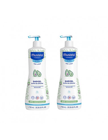 DUPLO BABY GEL BAÑO 750 ML ESPUMA MUSTELA 30% DESCUENTO 2 UNIDAD