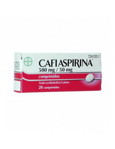 CAFIASPIRINA 500 mg/50 mg 20 COMPRIMIDOS
