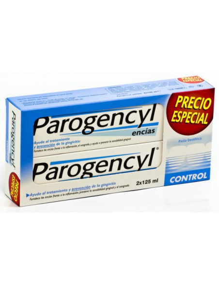 PAROGENCYL ENCIAS CONTROL DIARIO PASTA DENTIFRICA 2 TUBOS 125 ml DUPLO ESPECIAL SABOR MENTA