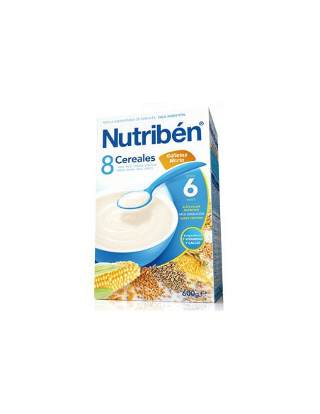NUTRIBEN PAPILLA 8 CEREALES GALLETAS MARIA 1 ENVASE 600 G