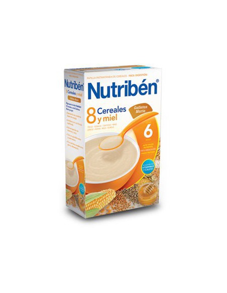 NUTRIBEN 8 CEREALES Y MIEL GALLETAS MARIA 1 ENVASE 600 G
