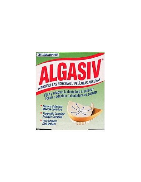 ALGASIV ALMOHADILLAS ADHESIVAS DENTADURA SUPERIOR 18 UNIDADES
