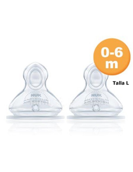 TETINA SILICONA ANTICOLICO NUK PERFECT MATCH + 6 MESES 2 UNIDADES TALLA XL