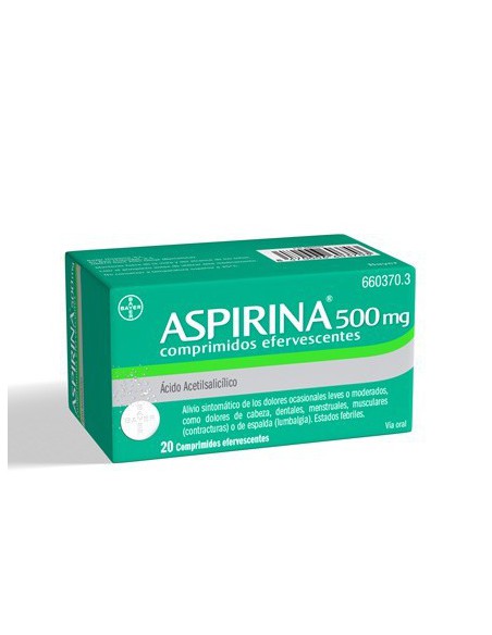 ASPIRINA 500 MG 20 COMPRIMIDOS EFERVESCENTES