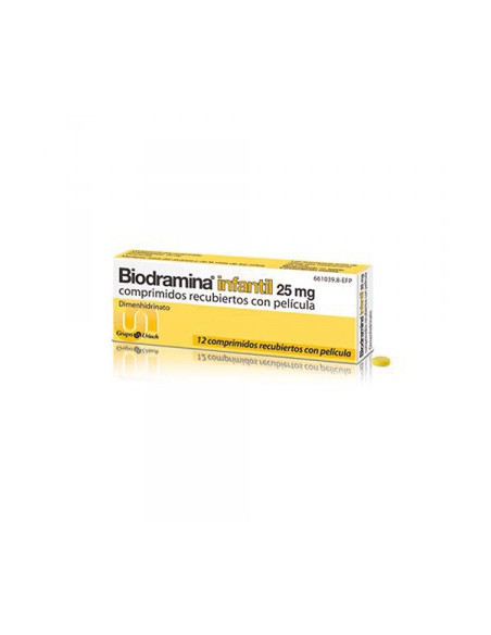 BIODRAMINA INFANTIL 25 mg 12 COMPRIMIDOS RECUBIERTOS
