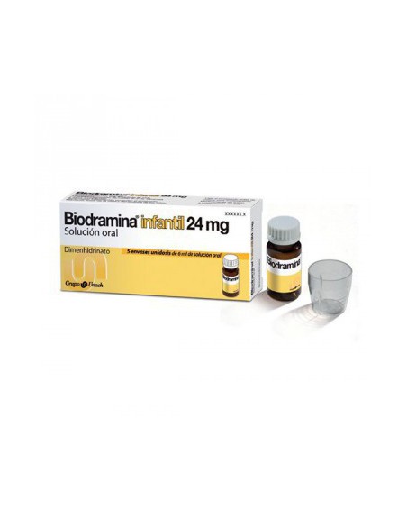 BIODRAMINA INFANTIL 24 mg 5 ENVASES UNIDOSIS SOLUCION ORAL 6 ml