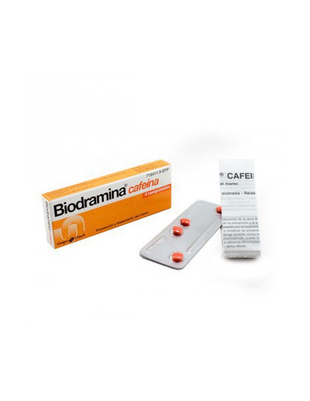 BIODRAMINA CAFEINA 4 COMPRIMIDOS RECUBIERTOS