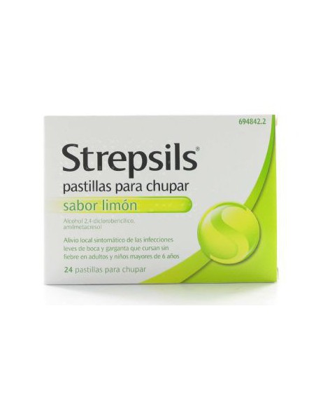 STREPSILS 24 PASTILLAS PARA CHUPAR (SABOR LIMON)