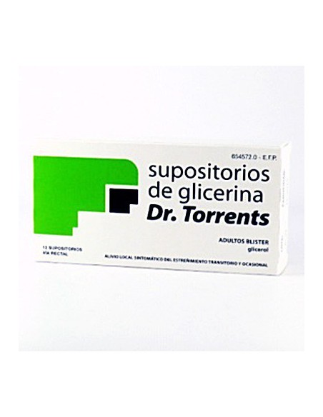 SUPOSITORIOS DE GLICERINA DR. TORRENTS ADULTOS 3,27 g 12 SUPOSITORIOS (BLISTER)